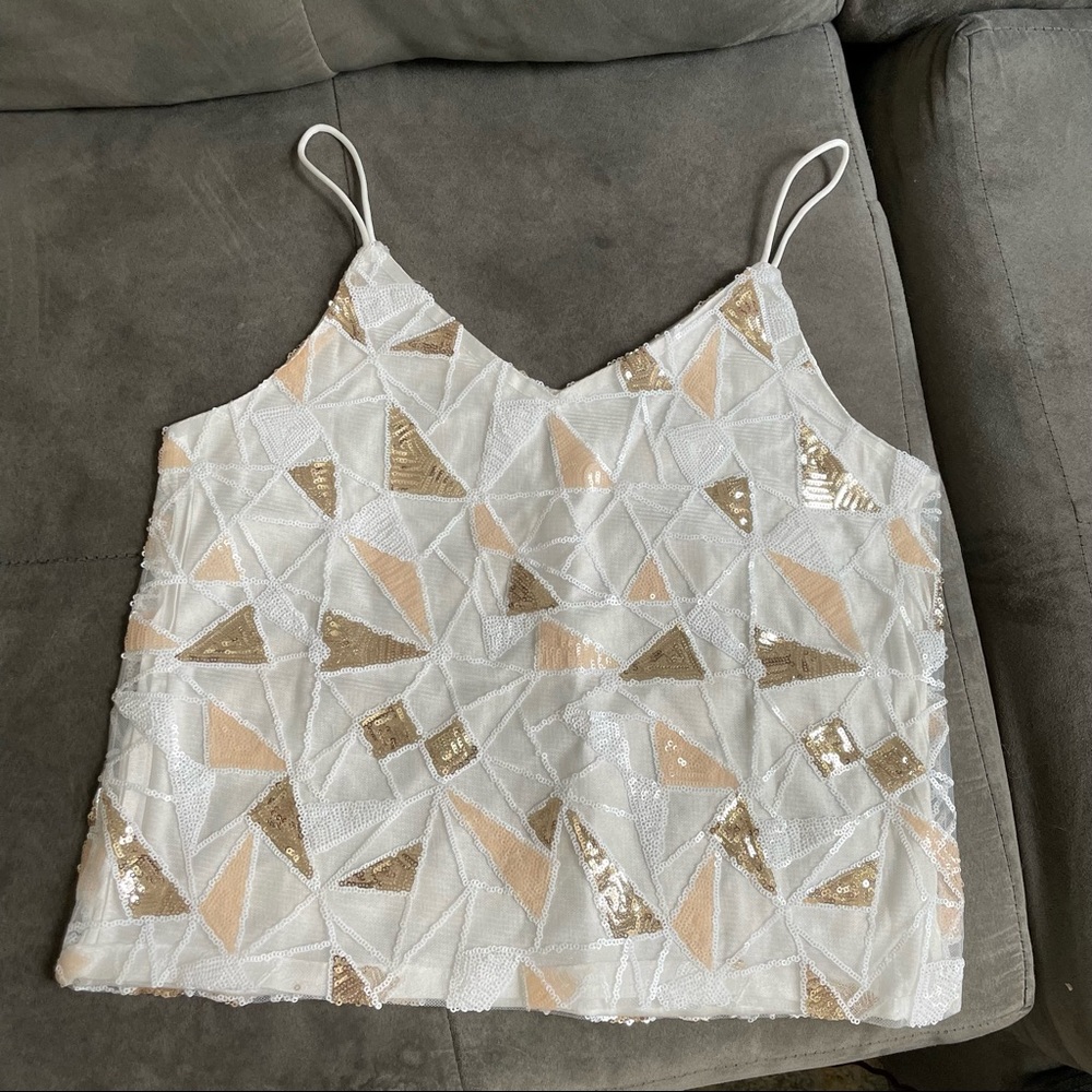 Cute Embellished White Top